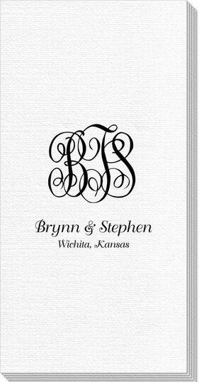 Script Monogram with Text Deville Guest Towels